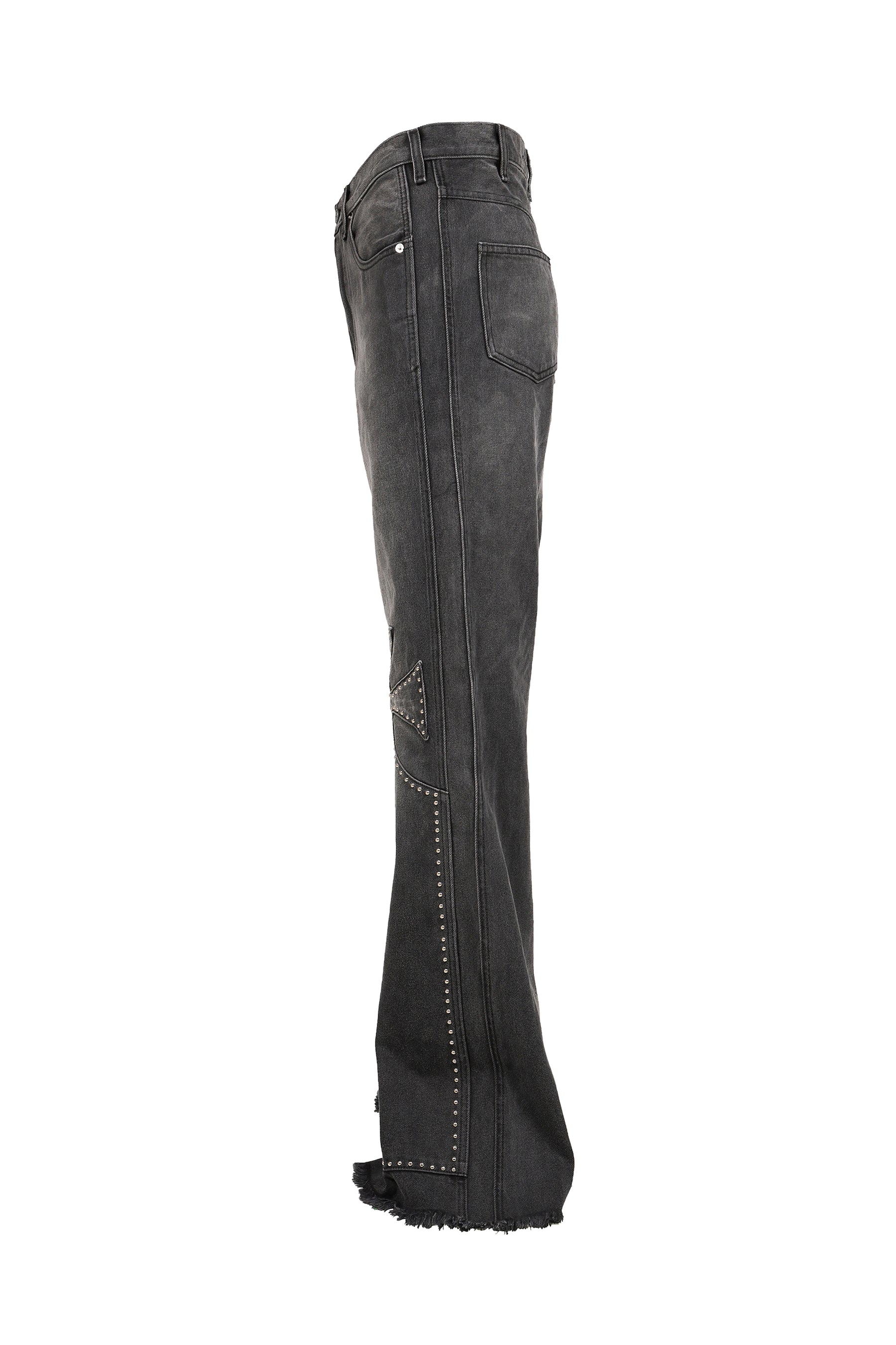 STUDDED CHOPPER CARPENTER PANT / VINTAGE BLK