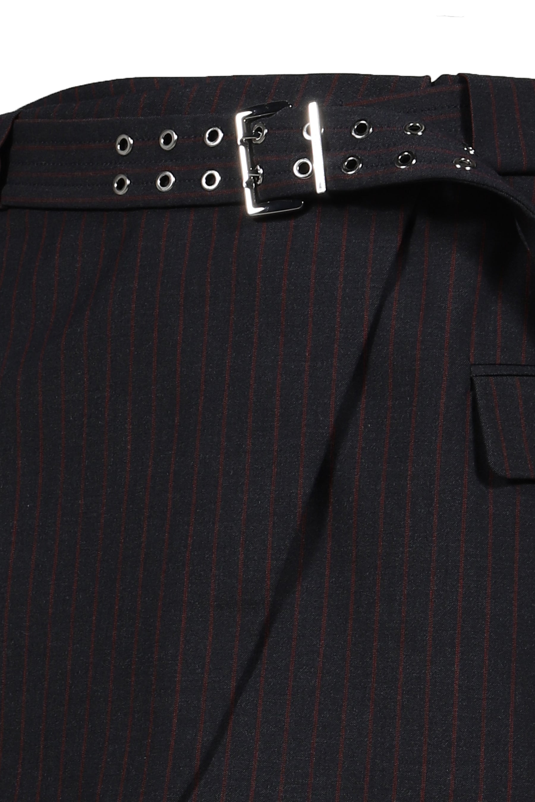 STRETCH STRIPE TAILORING MINI SKIRT / PHANTOM