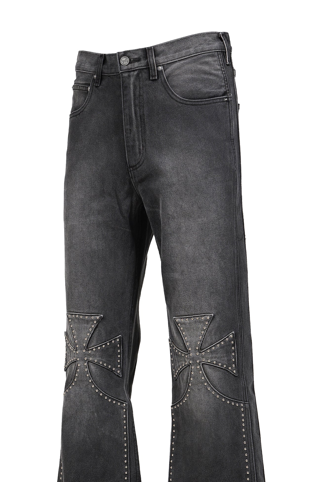 STUDDED CHOPPER CARPENTER PANT / VINTAGE BLK