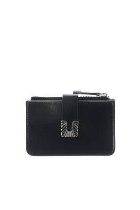 LEATHER WALLET SMALL SQUARE TIP / BLK