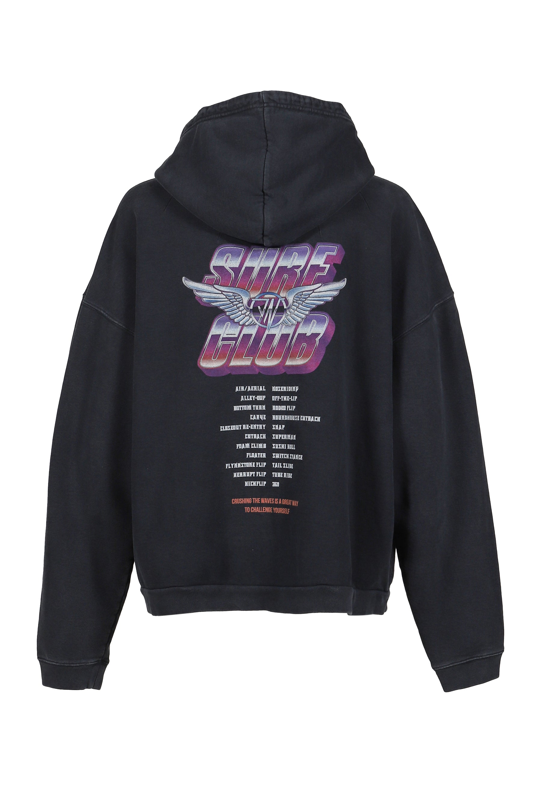 FEATHER ZIP HOODIE / BLK