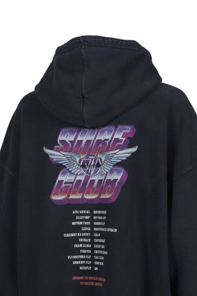 FEATHER ZIP HOODIE / BLK