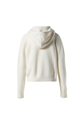 CARLYLE CREST CASHMERE HOODIE / CREAM