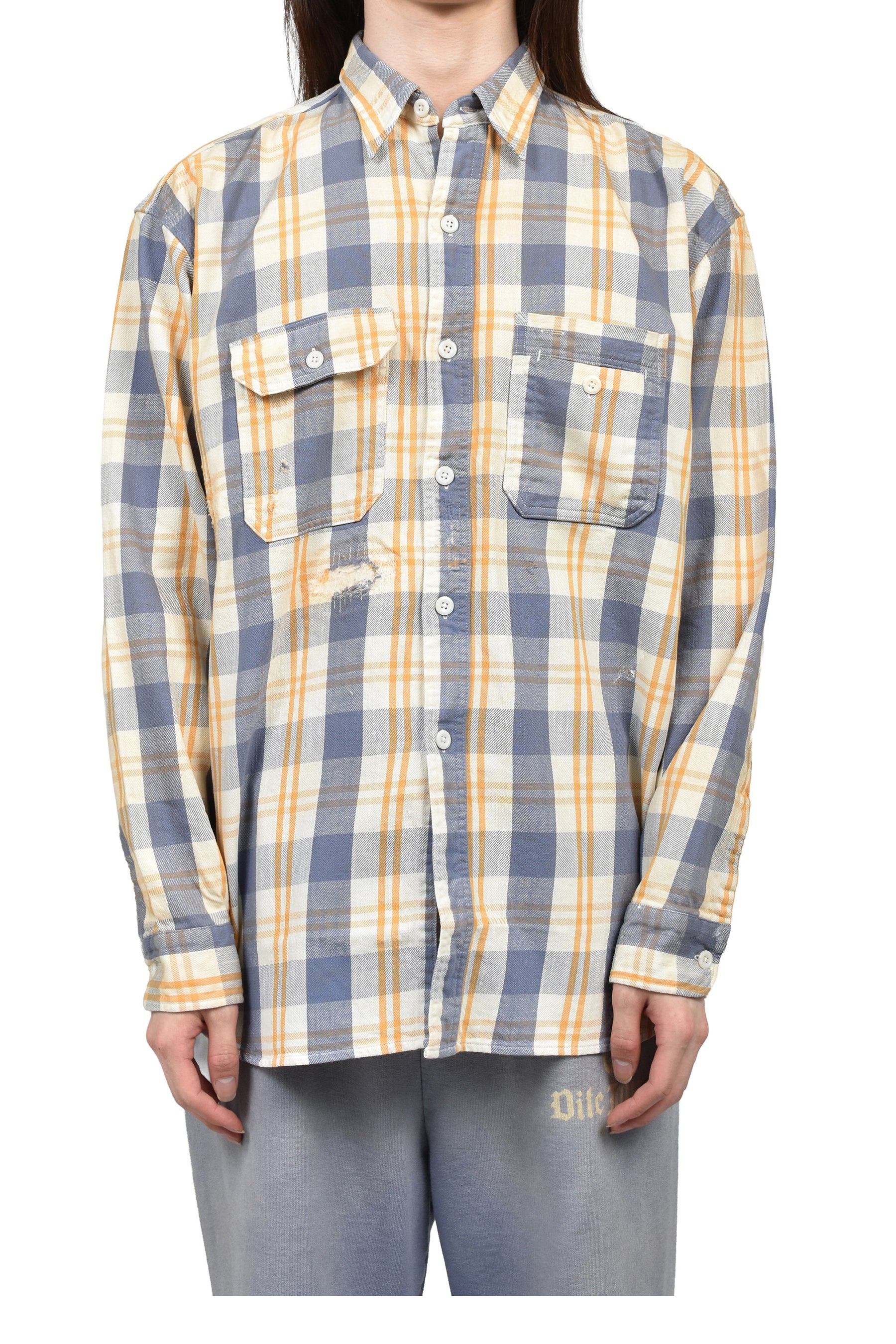 UNIQUE POCKET CHECKED FLANNEL SHIRT A
GED / YEL×BLU