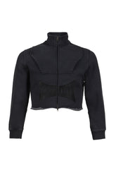 VETEMENTS UPSIDE-DOWN LOGO ZIP-UP HOODIE / BLK