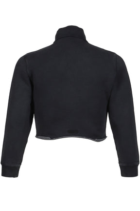 VETEMENTS UPSIDE-DOWN LOGO ZIP-UP HOODIE / BLK