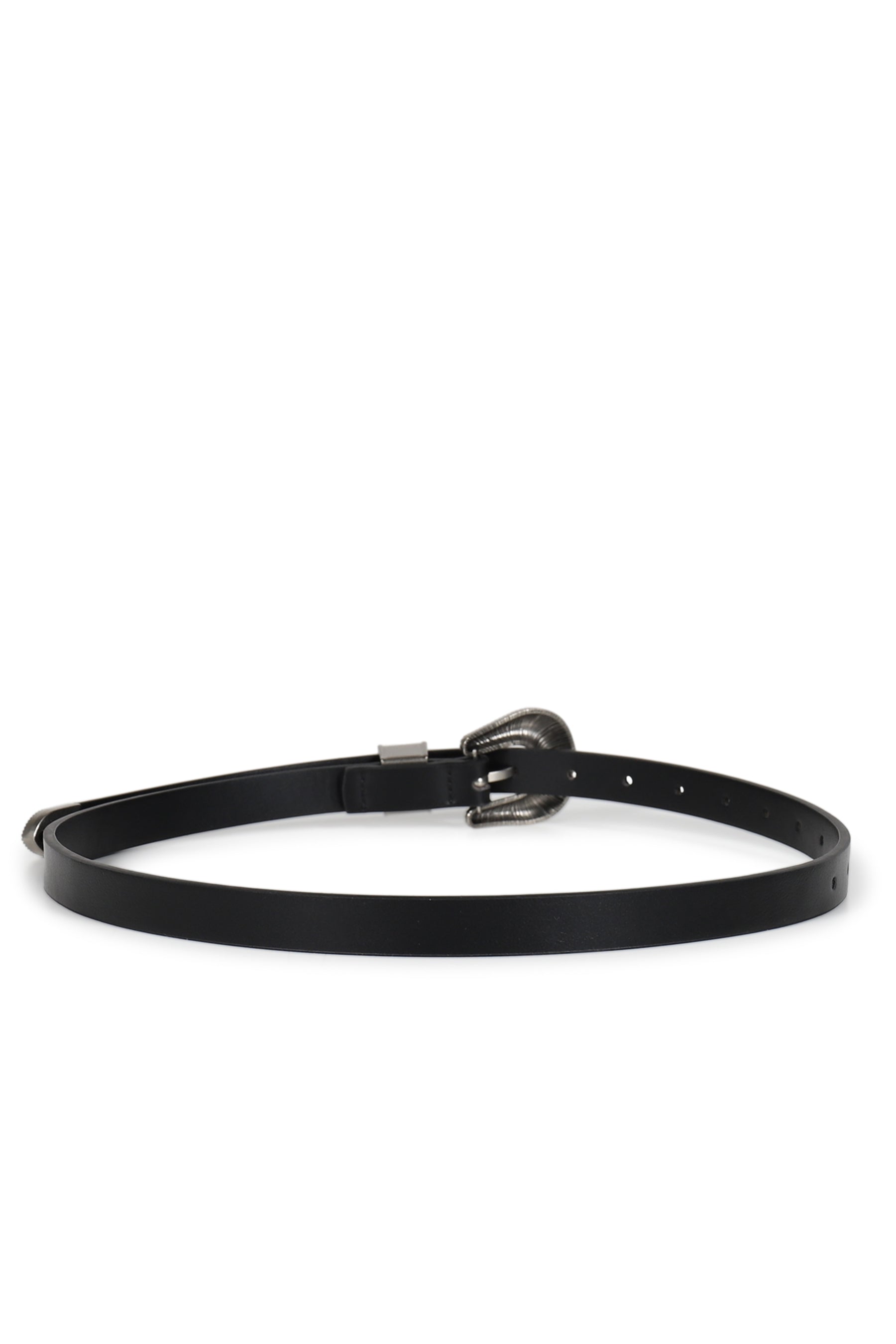 BLACK 1.8CM WESTERN WOVEN LEATHER BELT / BLK