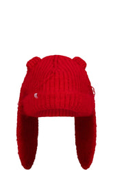 MOHAIR CHUNKY RABBIT BEANIE / RED 