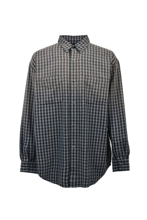 FADED SPARKLING PLAID SHIRT / BLK