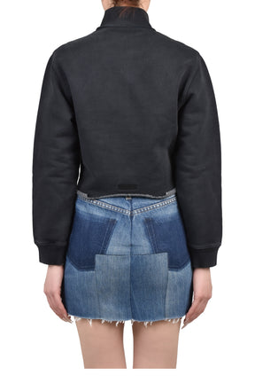 UPSIDE-DOWN LOGO ZIP-UP HOODIE / BLK