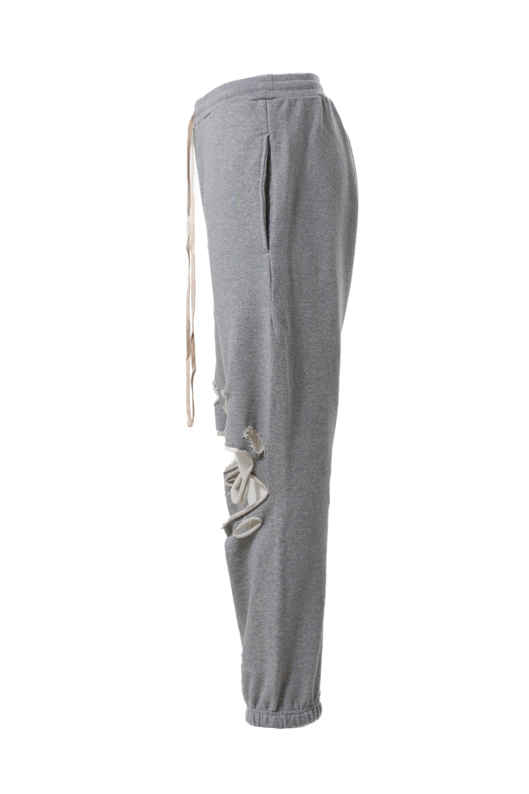 JUN/NAKAYAMA SS23 DISTRESSED SWEATPANTS / GRY - NUBIAN