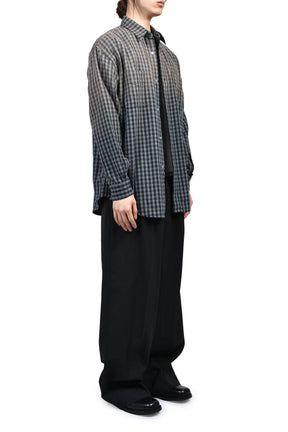 FADED SPARKLING PLAID SHIRT / BLK