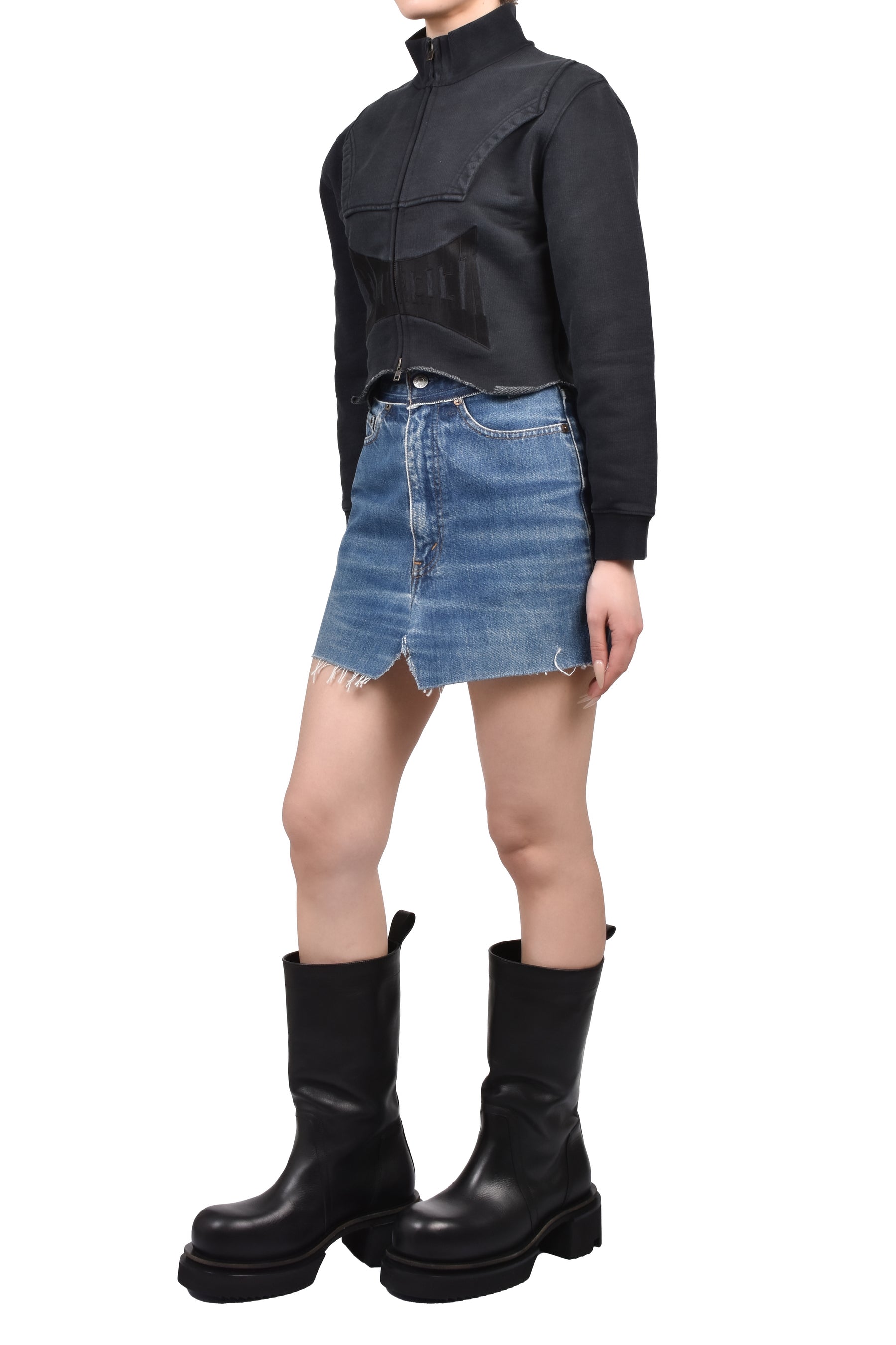 CUT-UP DENIM SKIRT / VINTAGE BLUE