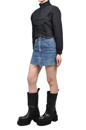 CUT-UP DENIM SKIRT / VINTAGE BLUE