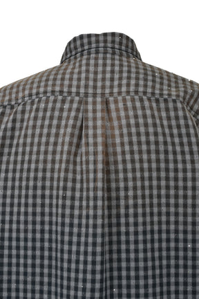 FADED SPARKLING PLAID SHIRT / BLK