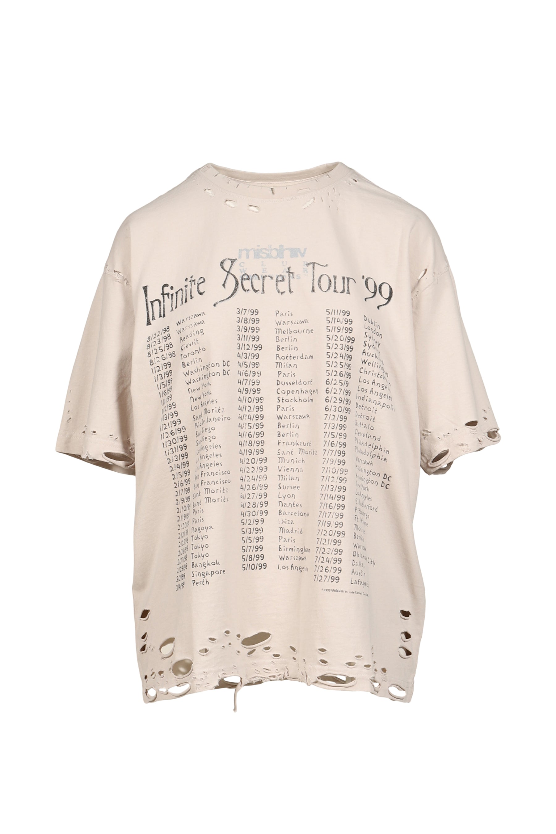 MISBHV ミスビヘイブ SS26 TOUR 99 TSHIRT UNISEX / WHT - NUBIAN ヌビアン