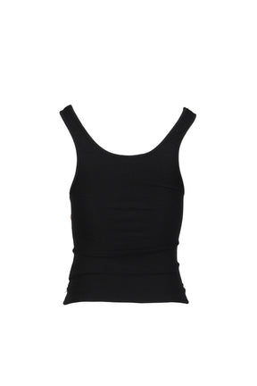 VEST TOP WITH SEQUINS AND BEADING / BLK