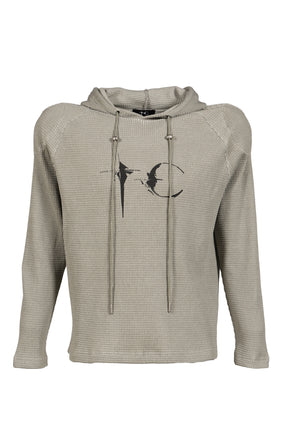 BULK SHOULDER WAFFLE HOODIE / KHA