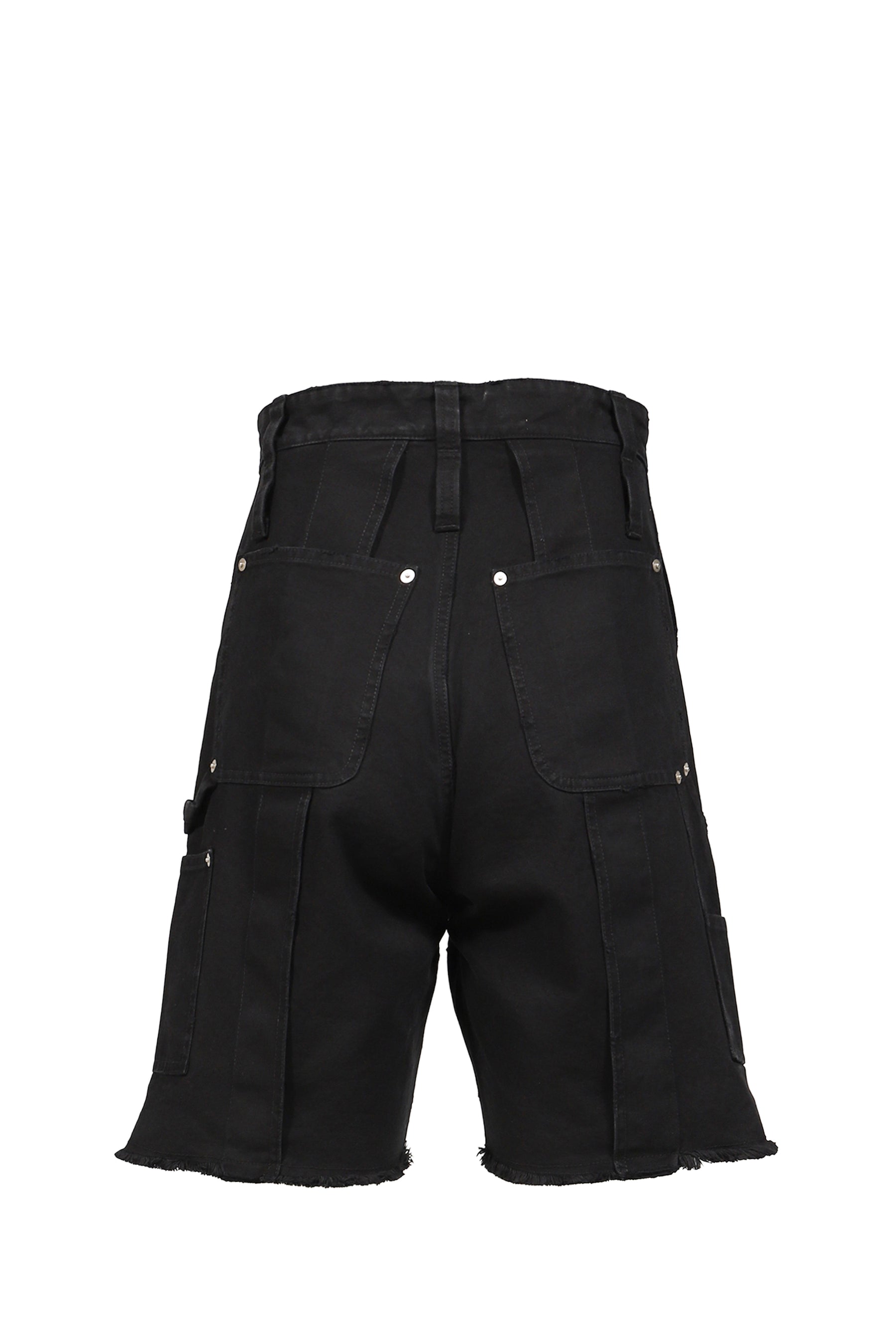 DOUBLE KNEE MOTION PLEAT CANVAS SHORT PANTS(EXCLUSIVE) / FADE BLK