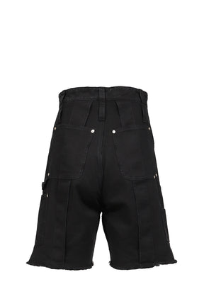 DOUBLE KNEE MOTION PLEAT CANVAS SHORT PANTS(EXCLUSIVE) / FADE BLK