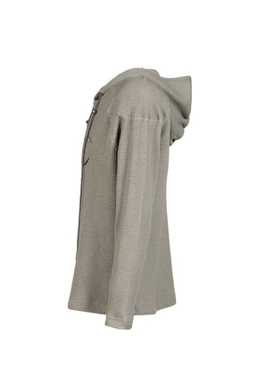 BULK SHOULDER WAFFLE HOODIE / KHA
