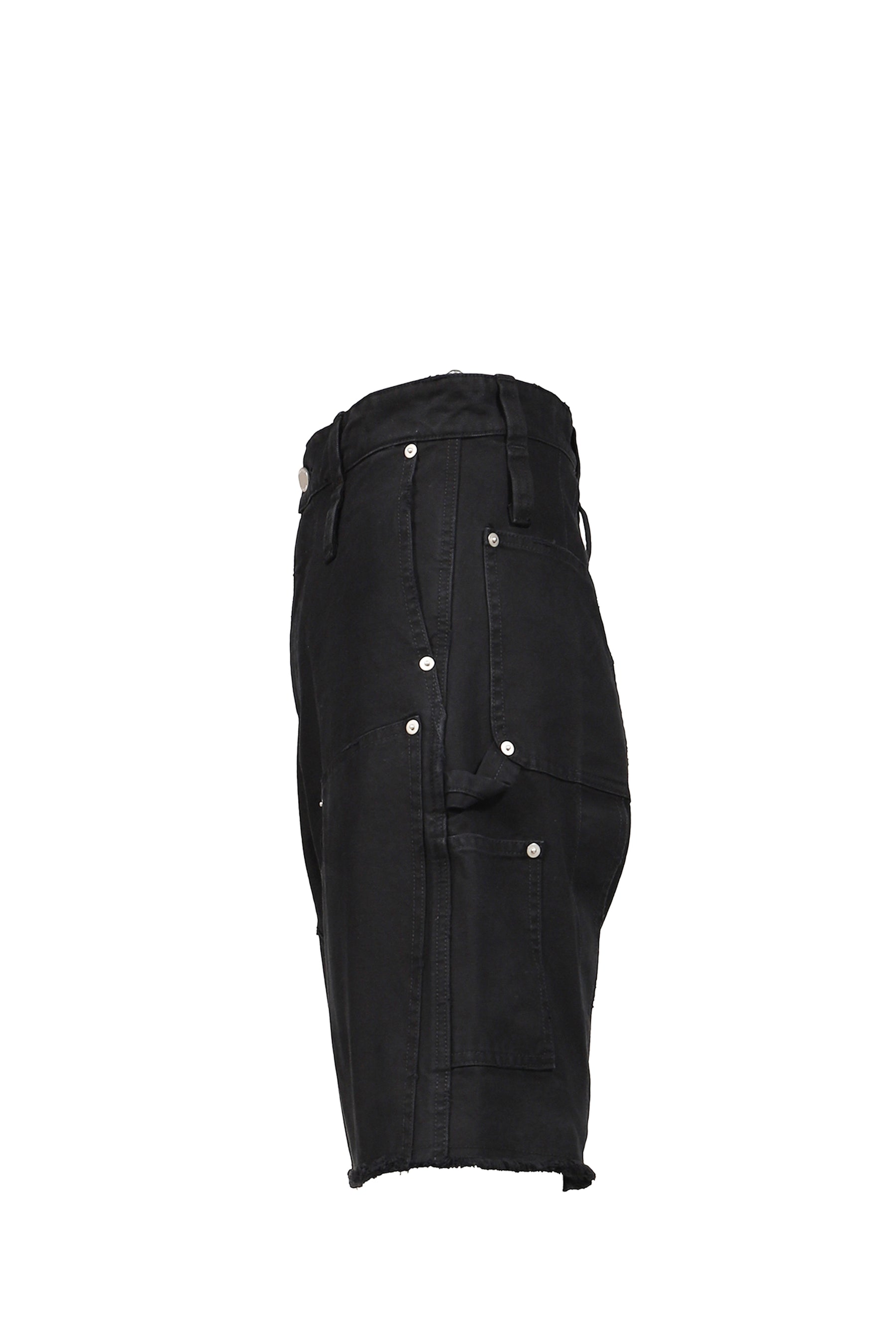 DOUBLE KNEE MOTION PLEAT CANVAS SHORT PANTS(EXCLUSIVE) / FADE BLK