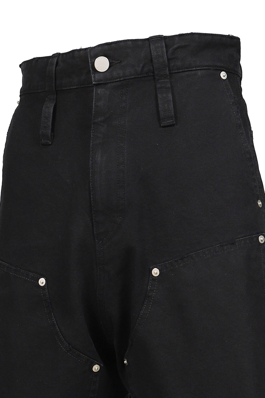 DOUBLE KNEE MOTION PLEAT CANVAS SHORT PANTS(EXCLUSIVE) / FADE BLK