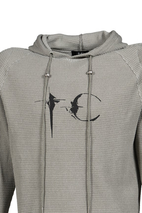BULK SHOULDER WAFFLE HOODIE / KHA