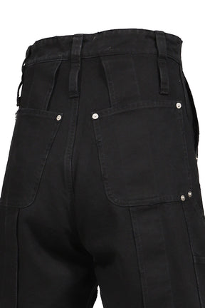 DOUBLE KNEE MOTION PLEAT CANVAS SHORT PANTS(EXCLUSIVE) / FADE BLK
