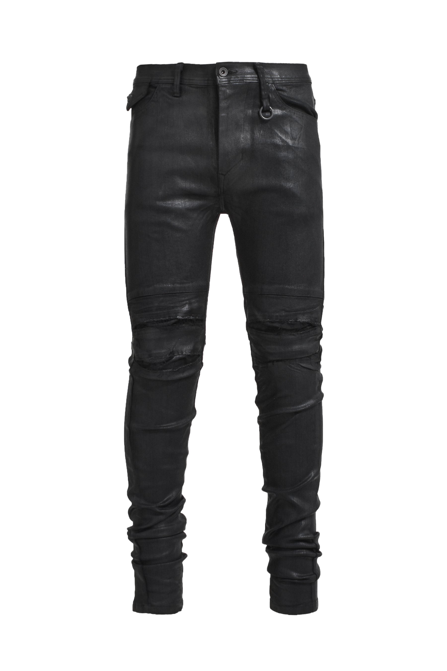 STRETCH DENIM TROUSER / BLK WAX