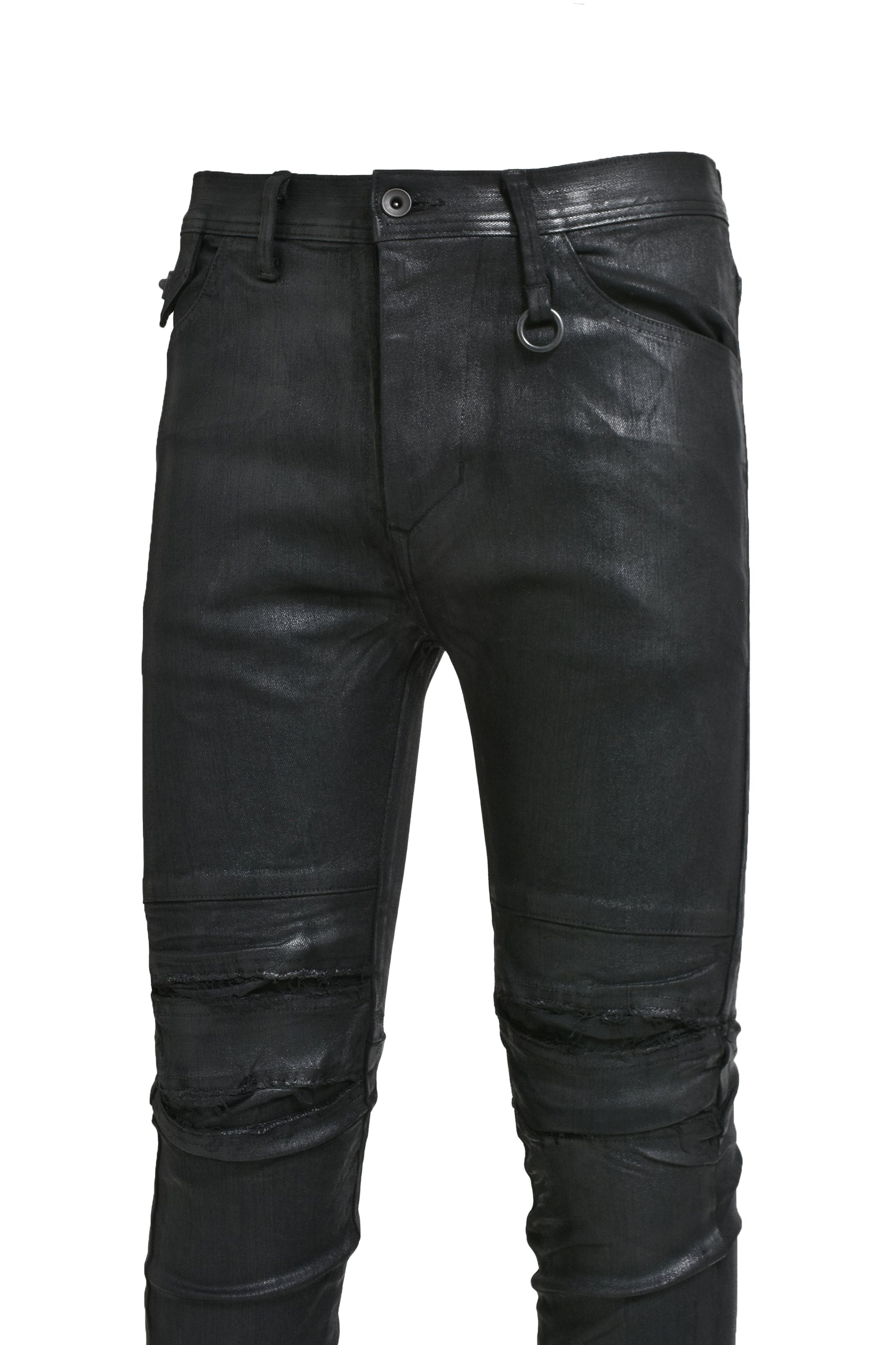 STRETCH DENIM TROUSER / BLK WAX