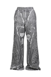 PRINT SWEAT PANTS / GRY