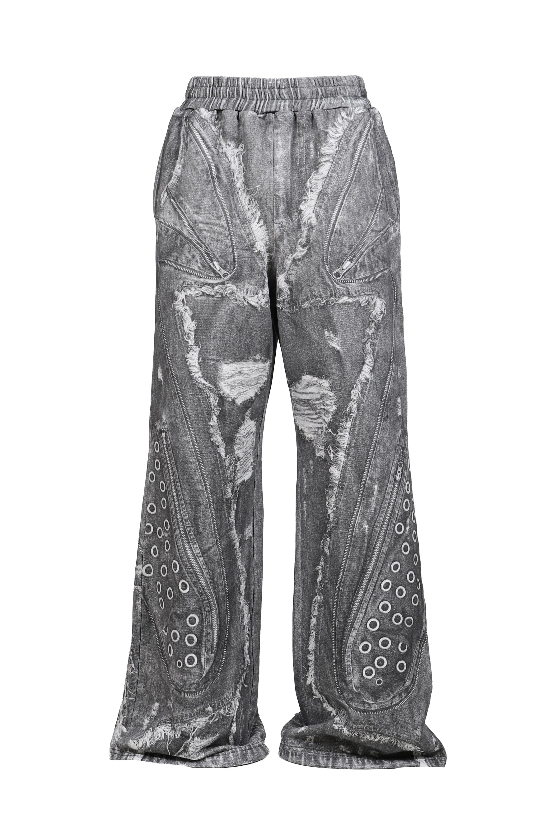 PRINT SWEAT PANTS / GRY