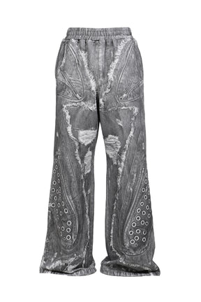 PRINT SWEAT PANTS / GRY