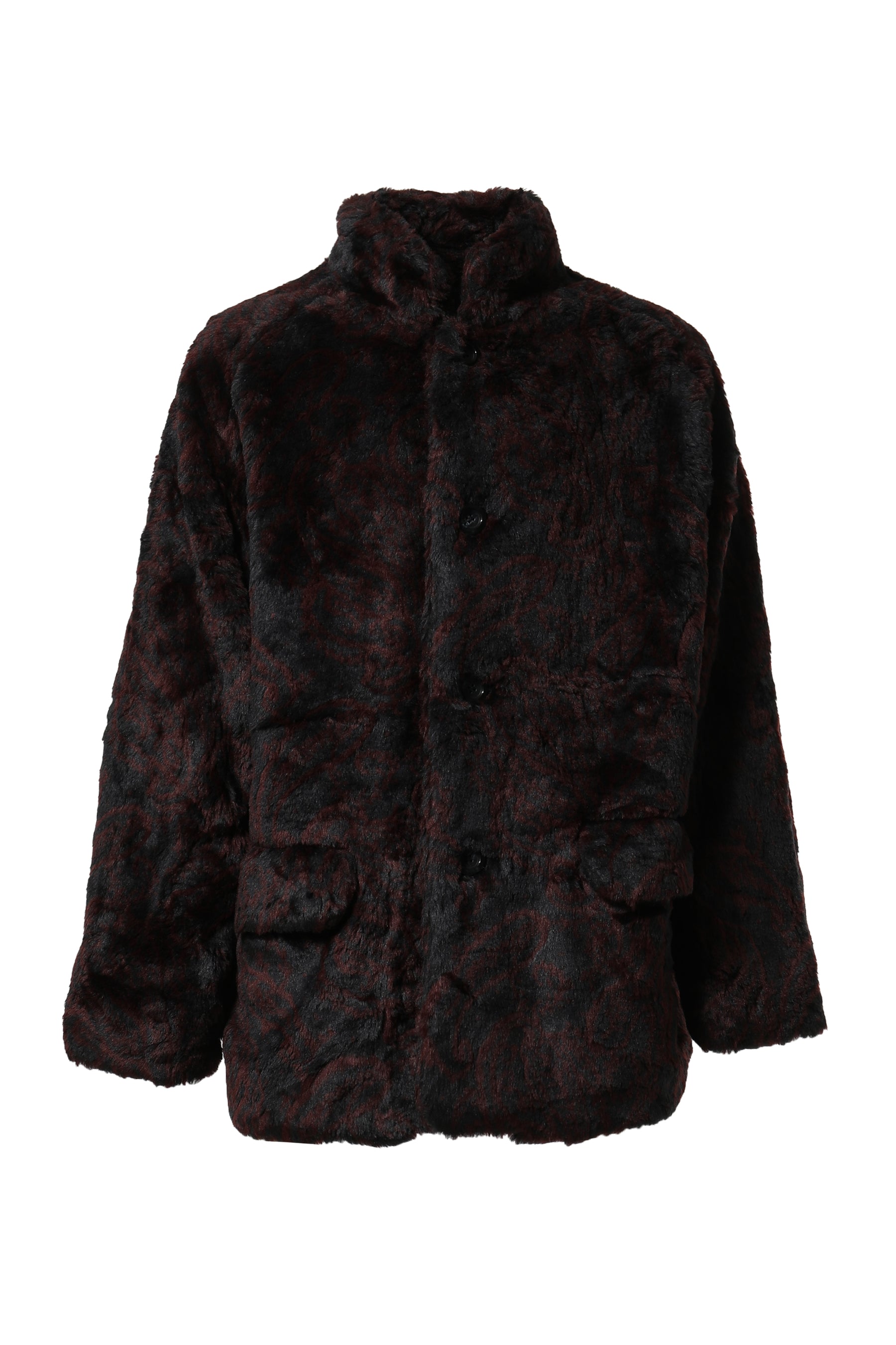 Needles FW23 S.C. CAR COAT - ACRYLIC FUR / PAISLEY / NVY -NUBIAN