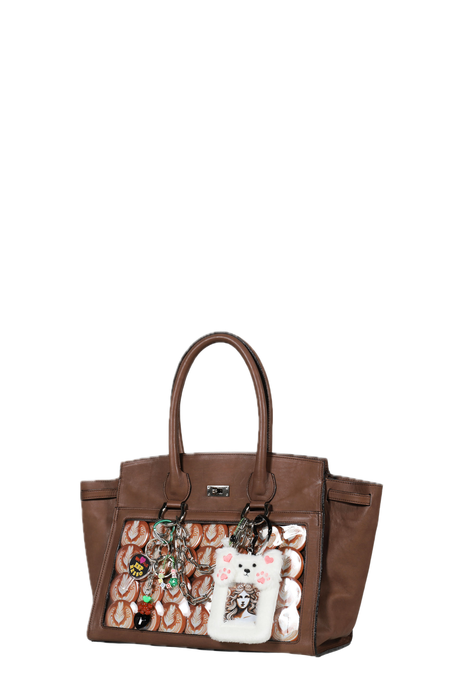 BREW-DYED LEATHER "ITA" BAG / COFFEE