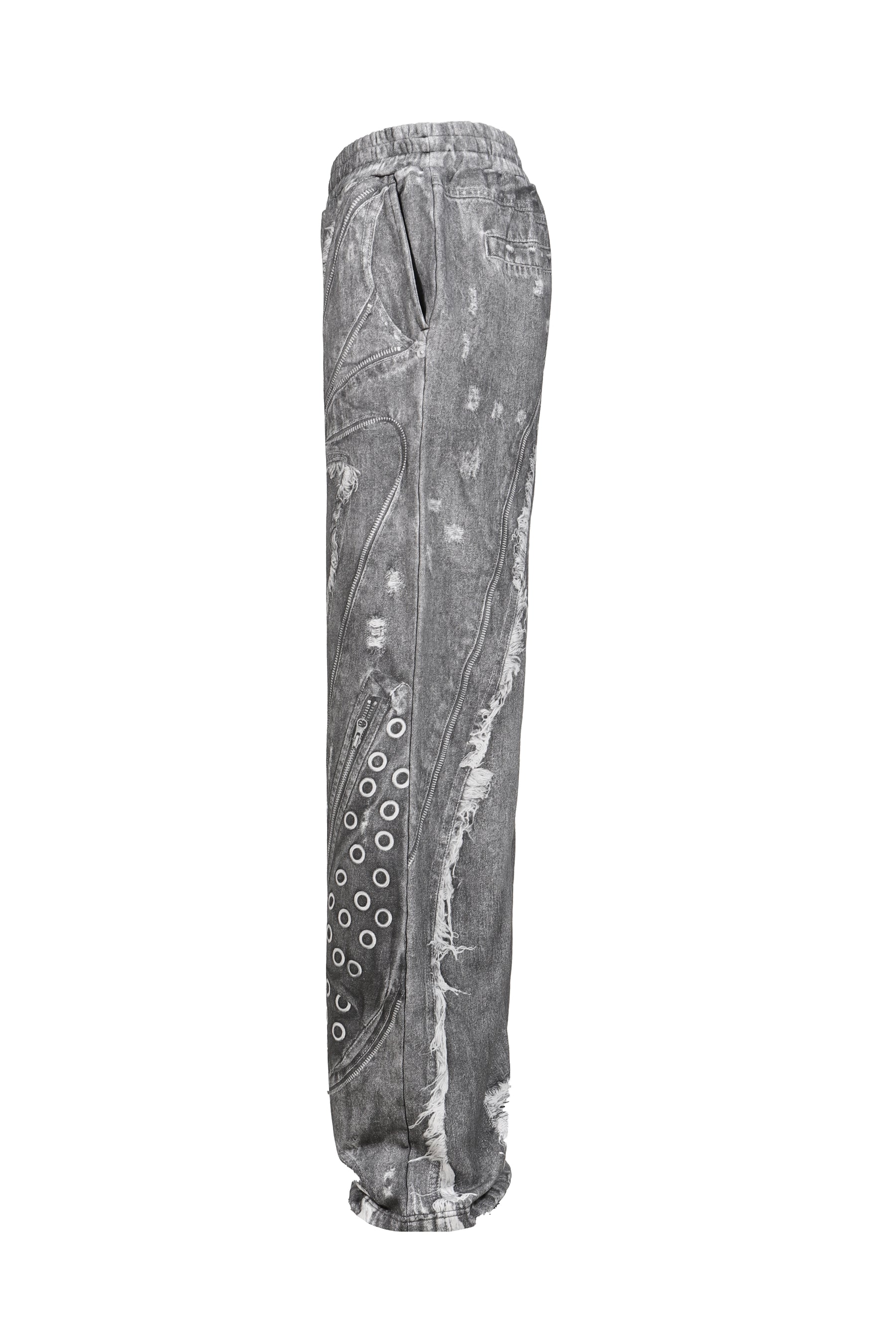 PRINT SWEAT PANTS / GRY