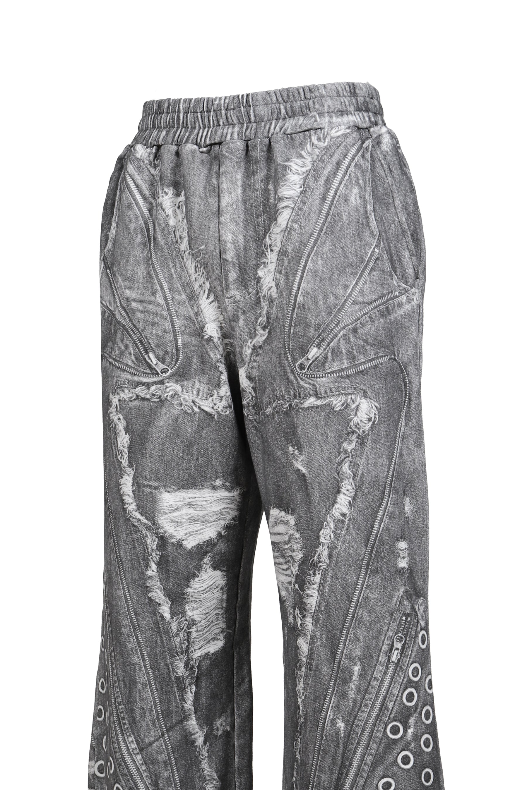 PRINT SWEAT PANTS / GRY