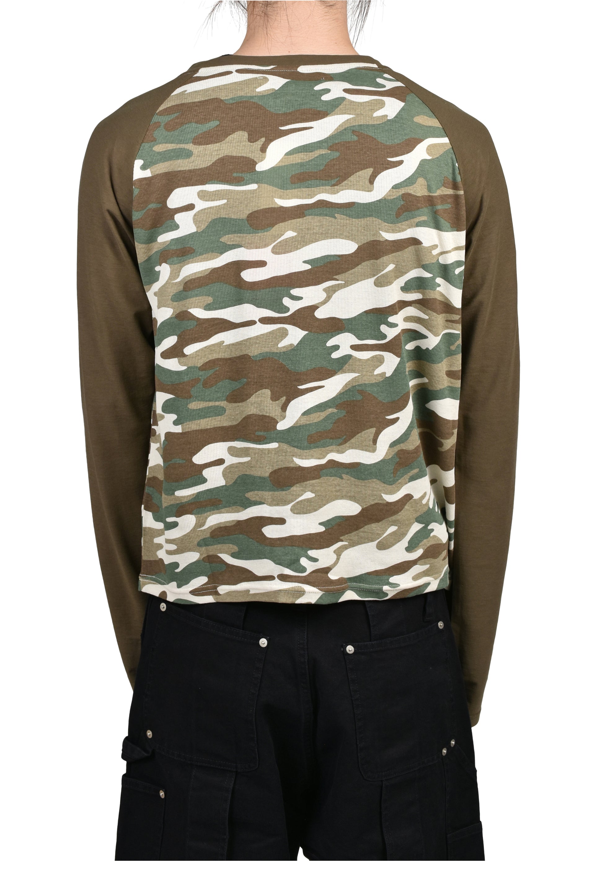 RAGLAN HENLEY NECK TEE / CAMO
