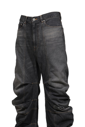STRATA DRAPING JEANS / BLK