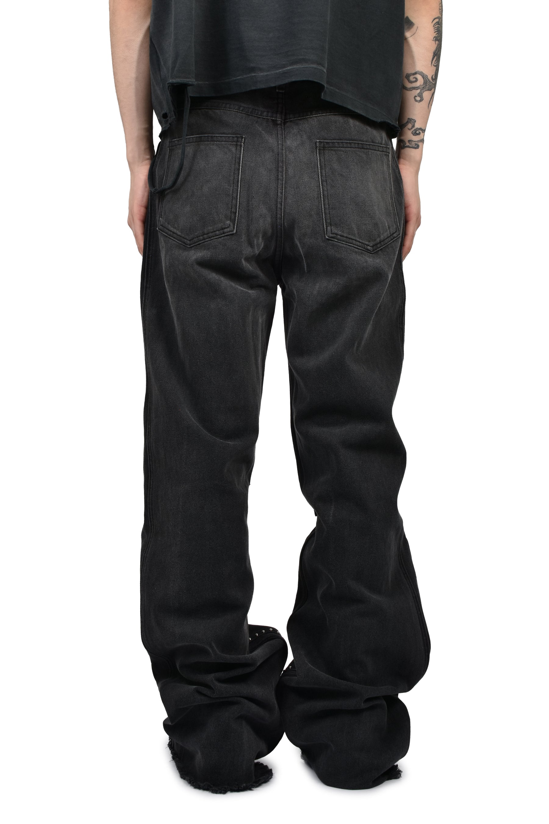 STUDDED CHOPPER CARPENTER PANT / VINTAGE BLK