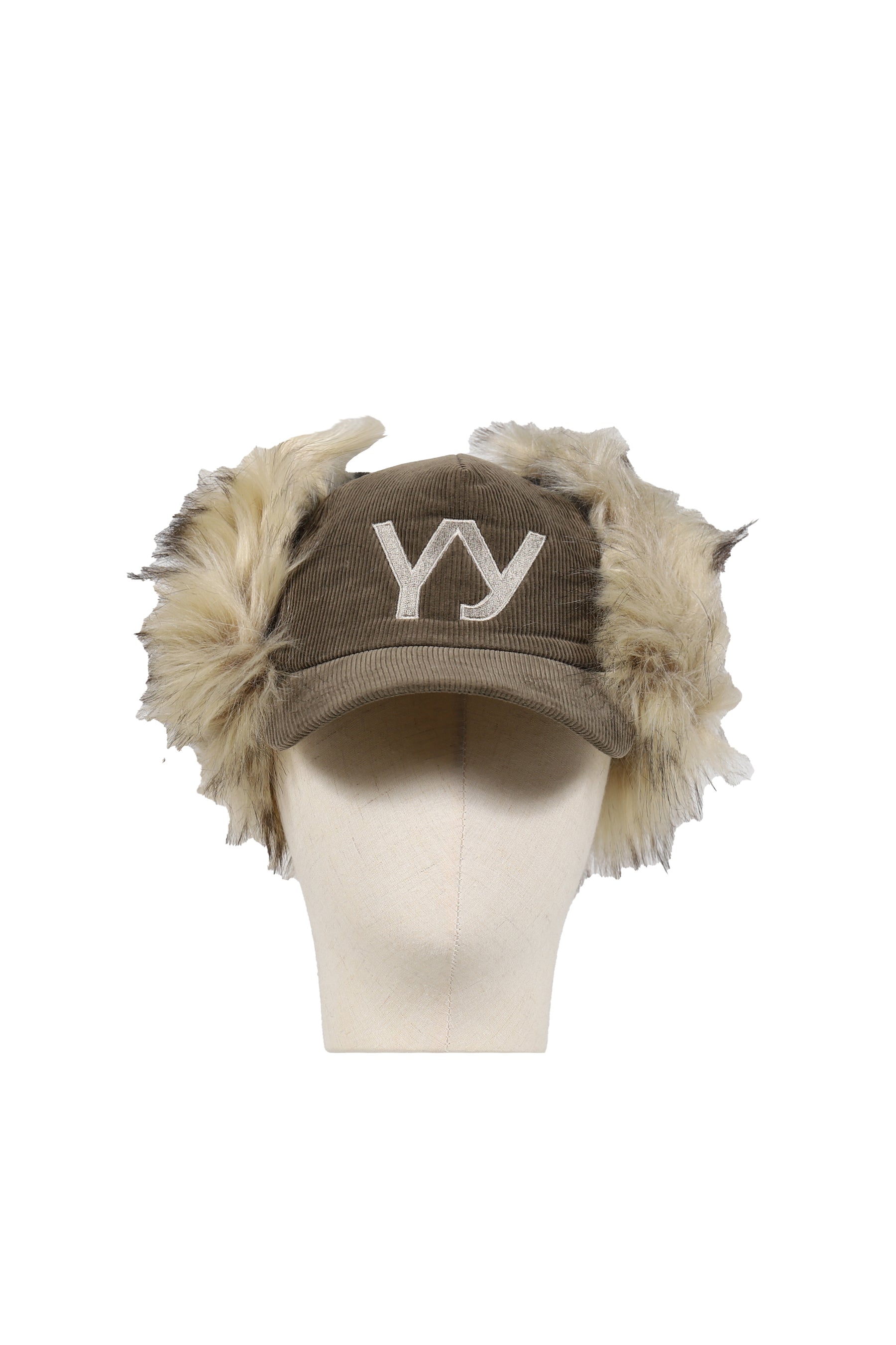 FAUX FUR CORDUROY EARFLAP CAP /KHA 