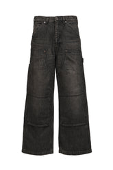 VINTAGE WASHED PAINTER DENIM WIDE PANTS / BLK