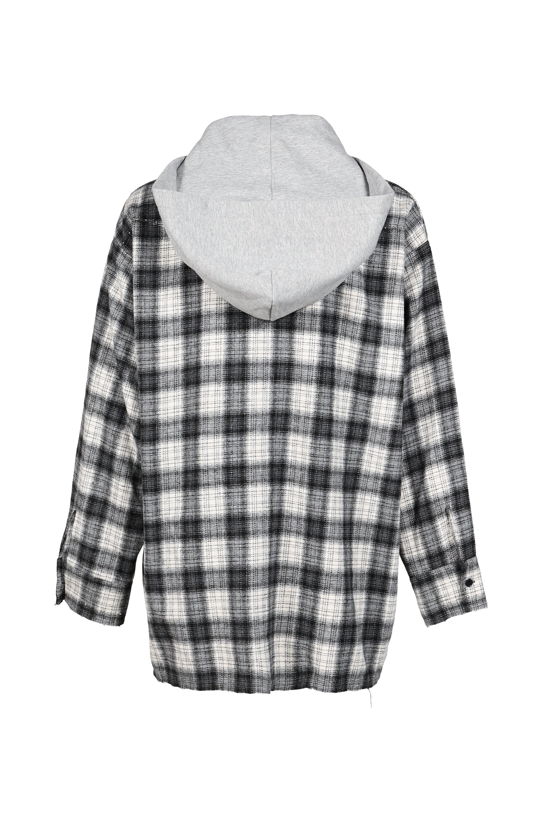 HOODED FLANNEL SHIRTS / ASH
