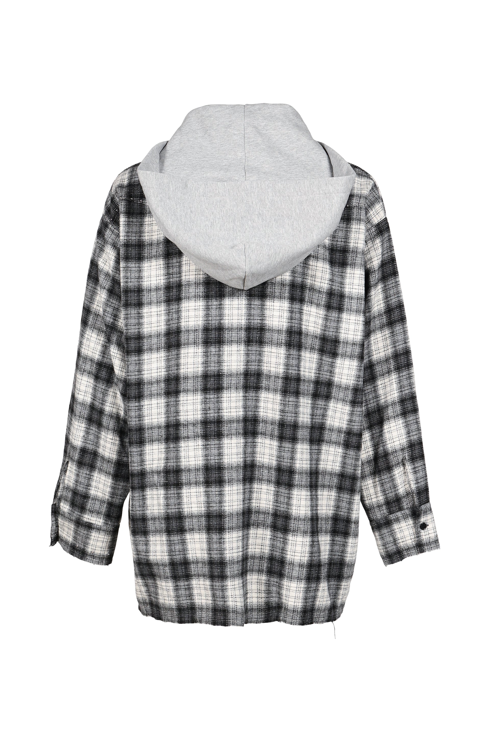HOODED FLANNEL SHIRTS / ASH