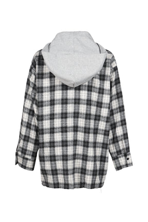 HOODED FLANNEL SHIRTS / ASH