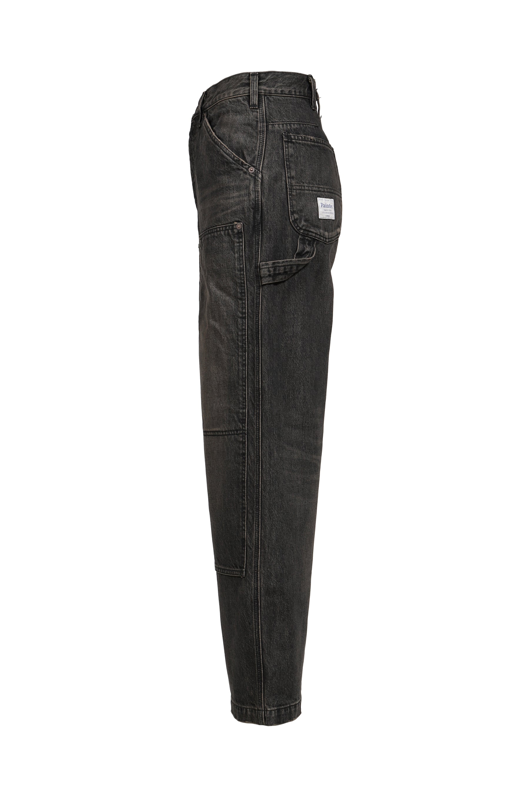 VINTAGE WASHED PAINTER DENIM WIDE PANTS / BLK