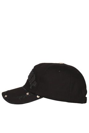 BLACK GOTHIC LOGO VINTAGE BASEBALL CAP / BLK