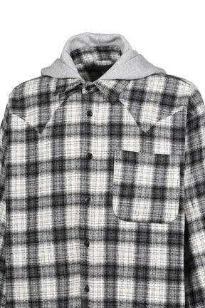 HOODED FLANNEL SHIRTS / ASH