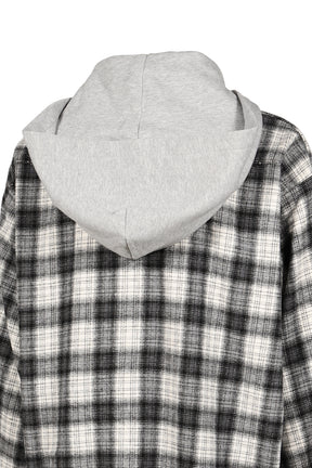 HOODED FLANNEL SHIRTS / ASH